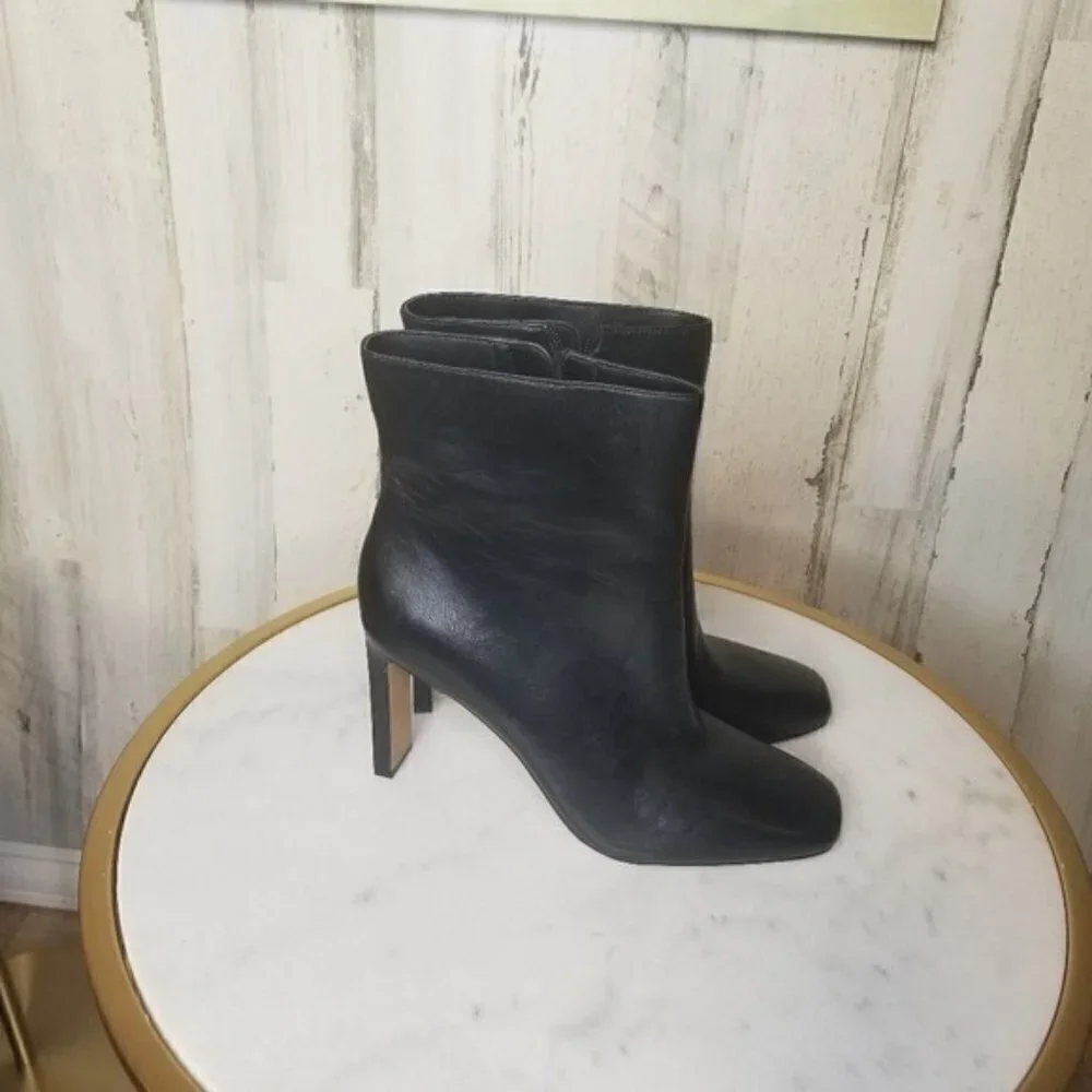 INC International Concepts Women's Viana Dress Booties Black Leather 10M - Picture 2 of 6